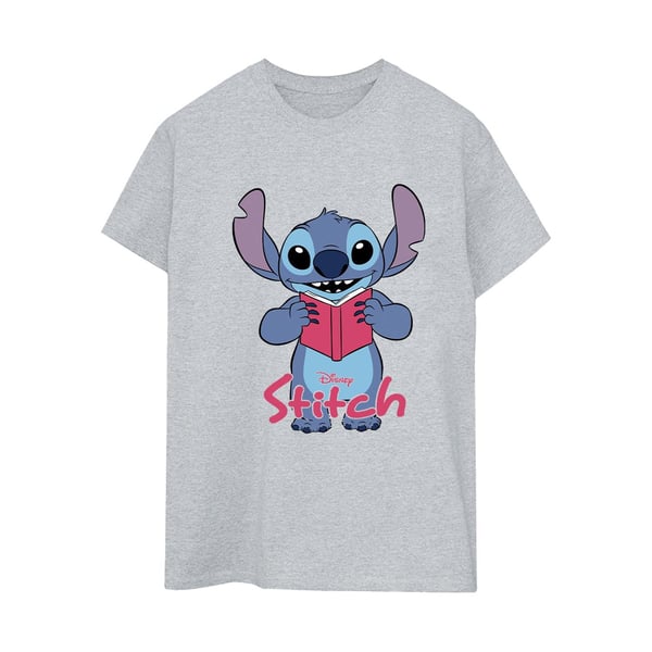 Lilo & Stitch Dam/Dam Läser Stående Boyfriend T-Shirt