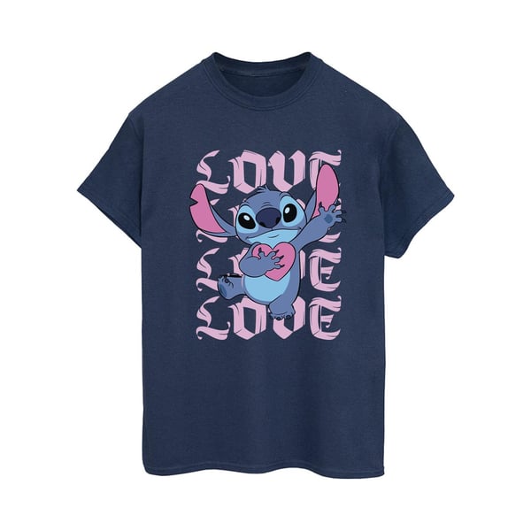 Lilo & Stitch Womens/Ladies Valentine Love Cotton Boyfriend T-Shirt