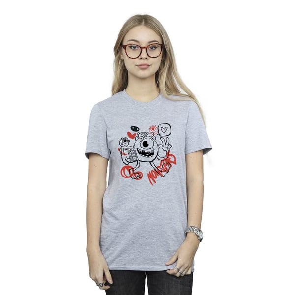 Monsters Inc Womens/Ladies Mike Wazowski Graffiti Boyfriend T-Shirt