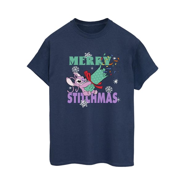 Lilo & Stitch Womens/Ladies Merry Stitchmas Cotton Boyfriend T-Shirt