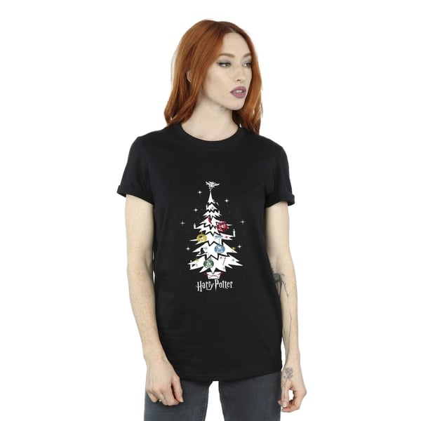 Harry Potter Womens/Ladies Christmas Tree Cotton Boyfriend T-Shirt