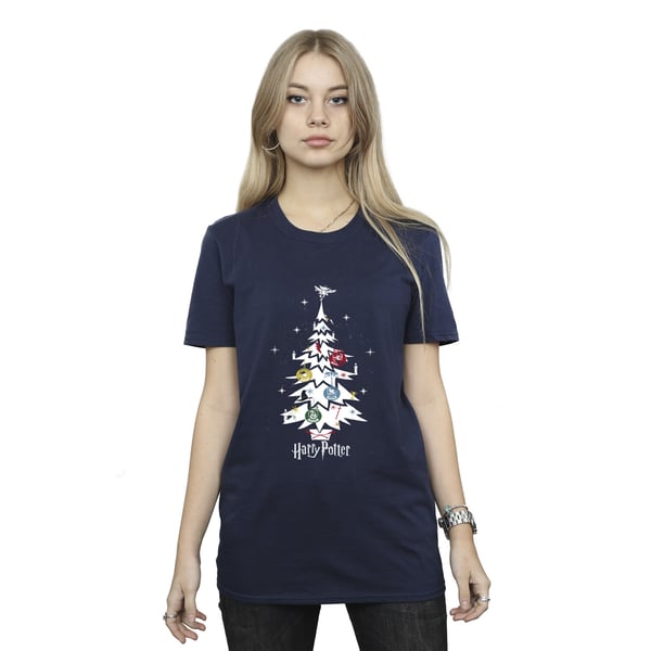 Harry Potter Womens/Ladies Christmas Tree Cotton Boyfriend T-Shirt