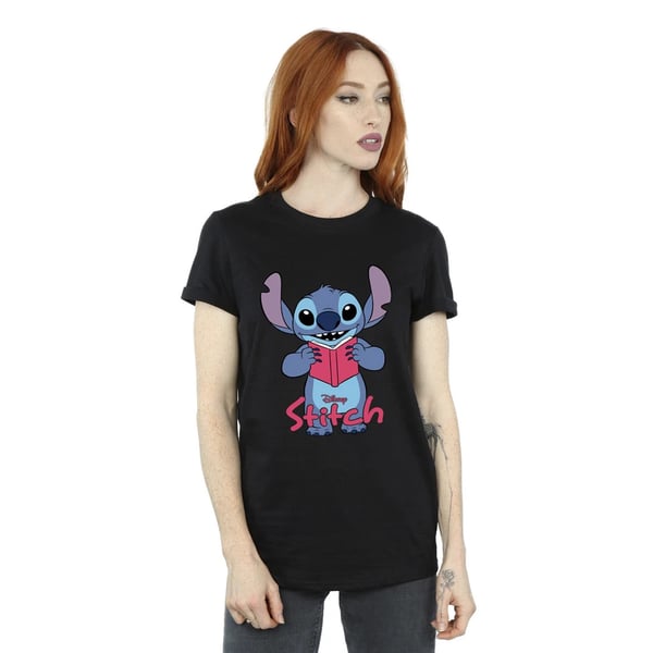 Lilo & Stitch Womens/Ladies Reading Standing Boyfriend T-Shirt