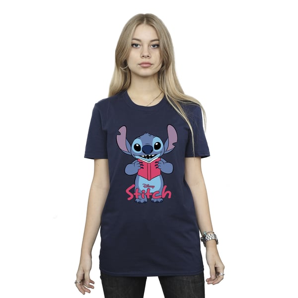 Lilo & Stitch Womens/Ladies Reading Standing Boyfriend T-Shirt