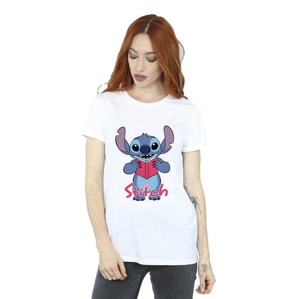 Lilo & Stitch Womens/Ladies Reading Standing Boyfriend T-Shirt