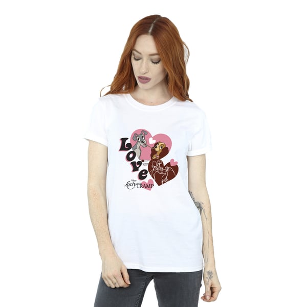 Lady And The Tramp Womens/Ladies Spaghetti Love Cotton Boyfriend T-Shirt
