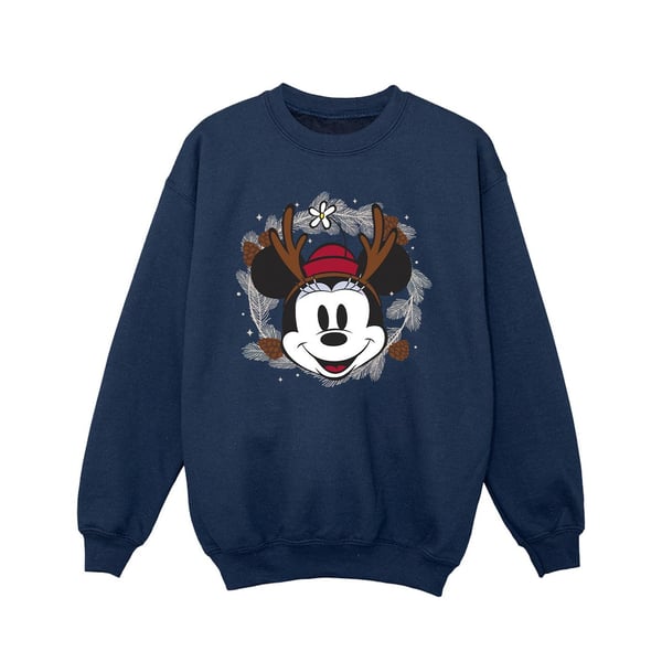 Disney Girls Wreath Minnie Mouse Reindeer Sweatshirt