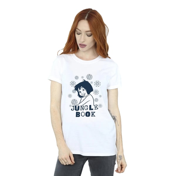 Jungle Book Womens/Ladies Mowgli Flowers Cotton Boyfriend T-Shirt