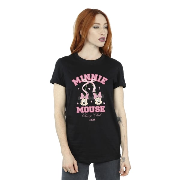Disney Womens/Ladies Cherry Club Minnie Mouse Cotton Boyfriend T-Shirt