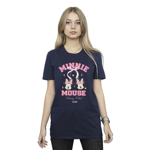 Disney Womens/Ladies Cherry Club Minnie Mouse Cotton Boyfriend T-Shirt