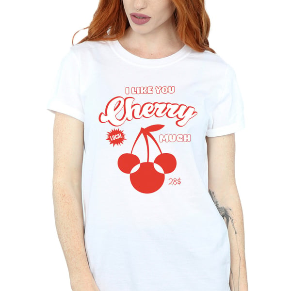 Disney Womens/Ladies Cherry Much Minnie Mouse Boyfriend T-Shirt