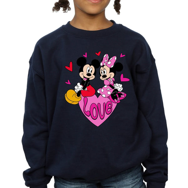 Disney Girls Mickey & Minnie Mouse Hearts Sweatshirt