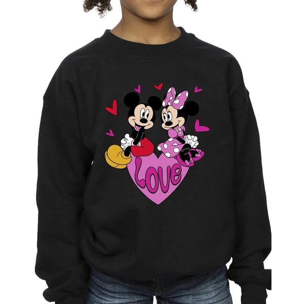Disney Girls Mickey & Minnie Mouse Hearts Sweatshirt