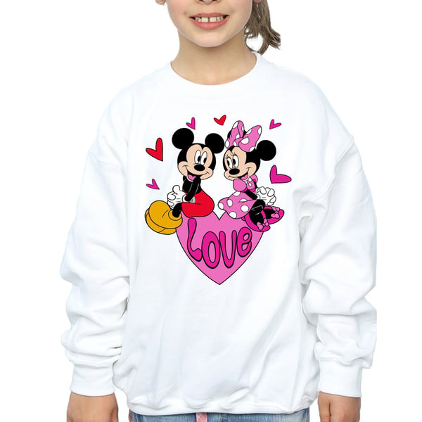 Disney Girls Mickey & Minnie Mouse Hearts Sweatshirt