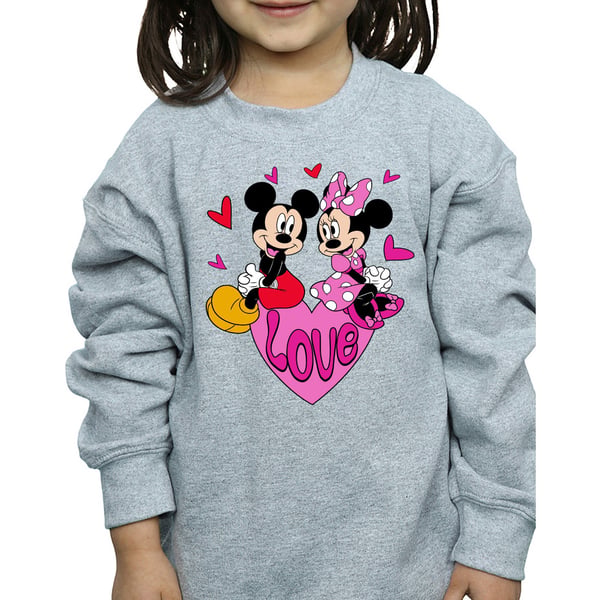Disney Girls Mickey & Minnie Mouse Hearts Sweatshirt