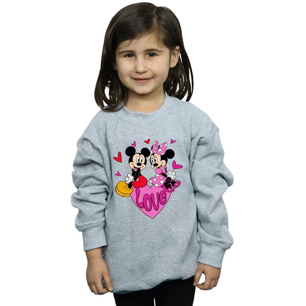 Disney Girls Mickey & Minnie Mouse Hearts Sweatshirt
