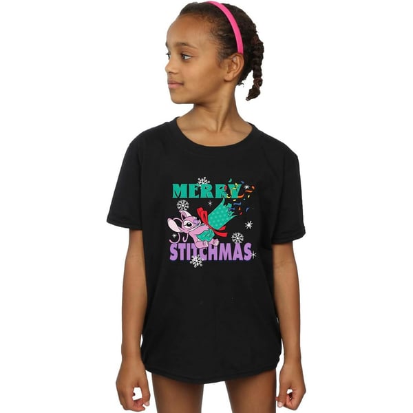 Lilo & Stitch Girls Merry Stitchmas Cotton T-Shirt