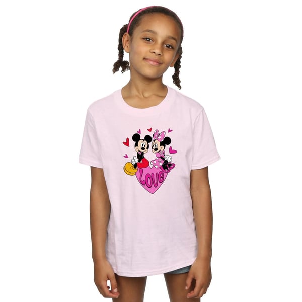 Disney Girls Love Mickey Mouse & Minnie Mouse Hearts Cotton T-Shirt
