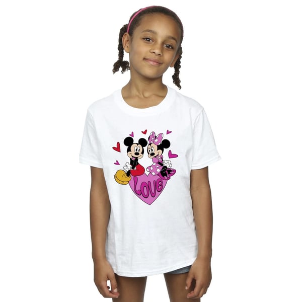 Disney Girls Love Mickey Mouse & Minnie Mouse Hearts Cotton T-Shirt