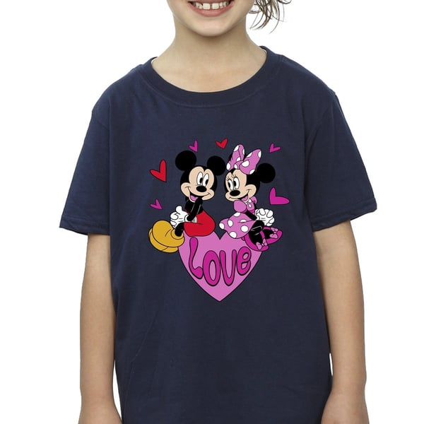Disney Girls Love Mickey Mouse & Minnie Mouse Hearts Cotton T-Shirt