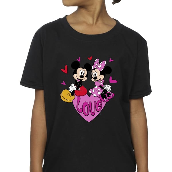 Disney Girls Love Mickey Mouse & Minnie Mouse Hearts Cotton T-Shirt