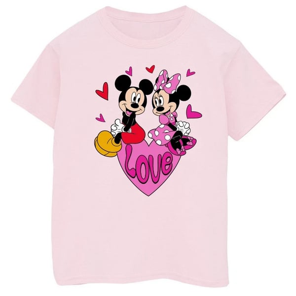 Disney Girls Love Mickey Mouse & Minnie Mouse Hearts Cotton T-Shirt