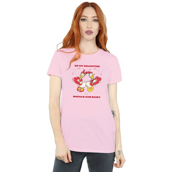 Disney Womens/Ladies Be My Valentine Daisy & Donald Cotton Boyfriend T-Shirt