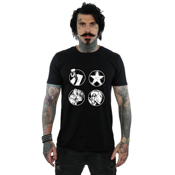 Marvel Mens Avengers Main Logos T-paita