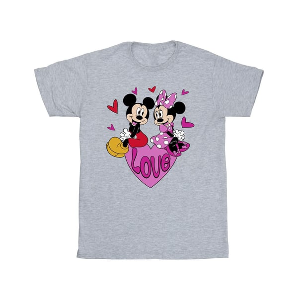 Disney Girls Mickey & Minnie Mouse Hearts T-Shirt