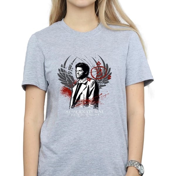 Supernatural Womens/Ladies Join The Hunt Wings Boyfriend T-Shirt