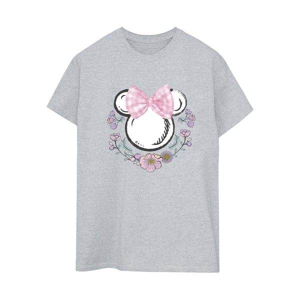 Disney Womens/Ladies Minnie Mouse Flowers Bow Boyfriend T-Shirt