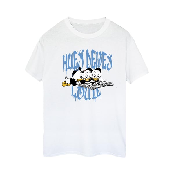 Disney Womens/Ladies Huey Dewey Louie Reading Cotton Boyfriend T-Shirt
