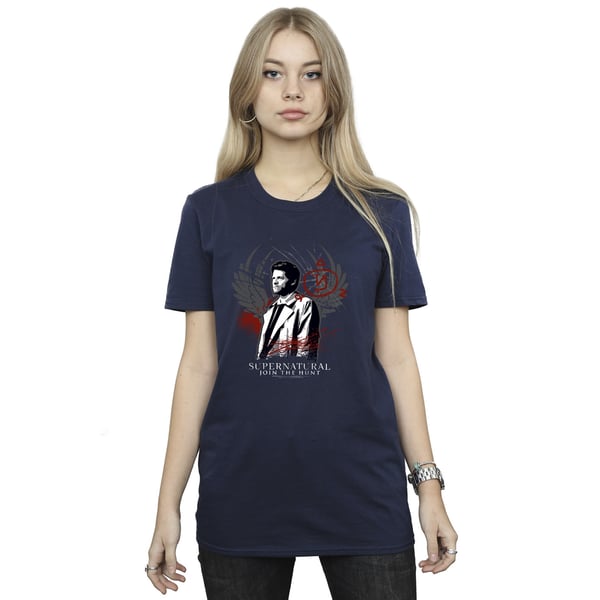 Supernatural Womens/Ladies Join The Hunt Wings Cotton Boyfriend T-Shirt