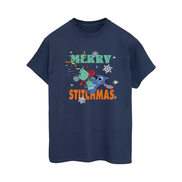 Lilo & Stitch Womens/Ladies Merry Stitchmas Cotton Boyfriend T-Shirt