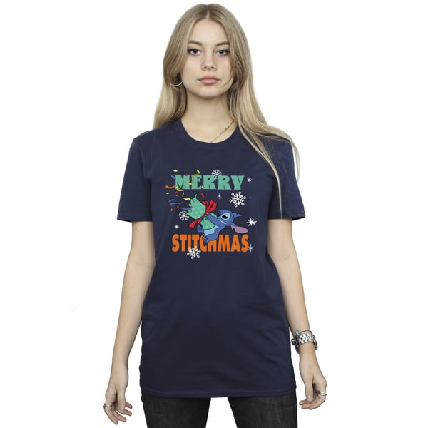 Lilo & Stitch Womens/Ladies Merry Stitchmas Cotton Boyfriend T-Shirt