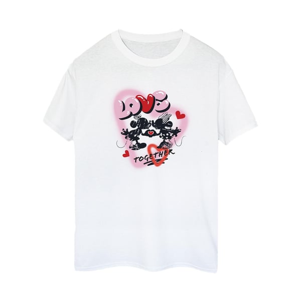 Disney Womens/Ladies Love Together Mickey & Minnie Mouse Boyfriend T-Shirt
