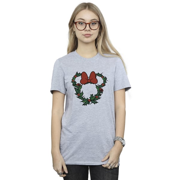 Disney Womens/Ladies Minnie Mouse Wreath Boyfriend T-Shirt