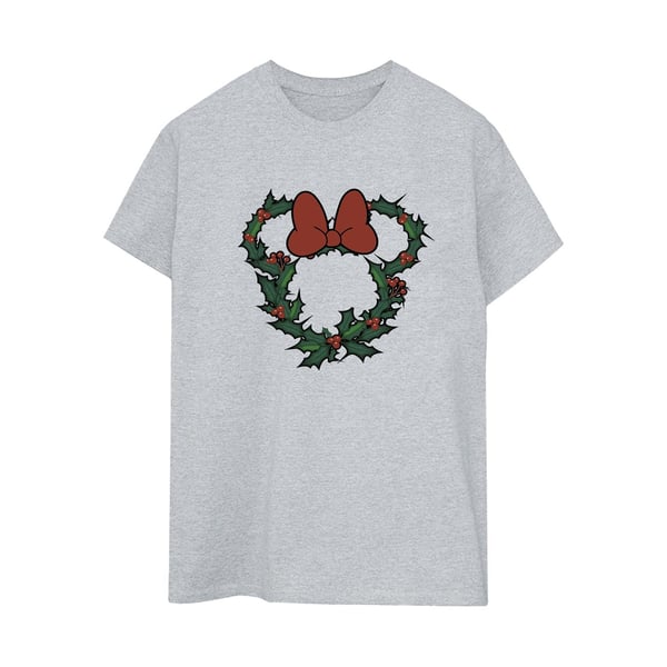 Disney Womens/Ladies Minnie Mouse Wreath Boyfriend T-Shirt