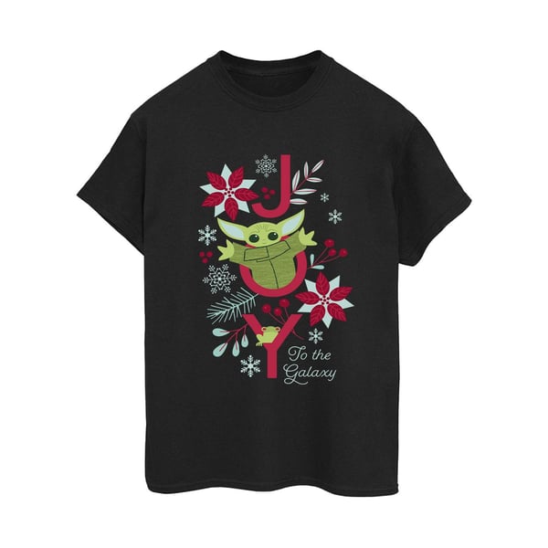 Star Wars Dam Mandalorian Joy To The Galaxy T-shirt i bomull med boyfriend-passform