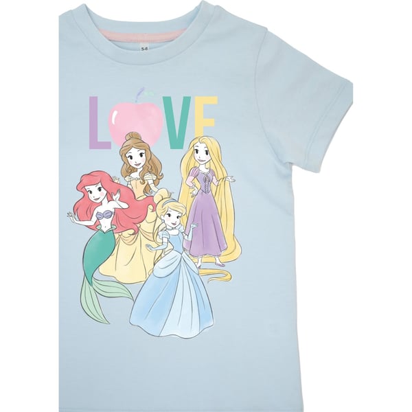 Disney Girls Love Princess AOP Short-Sleeved Long Pyjama Set