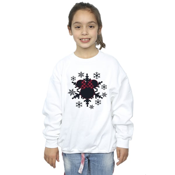 Disney Girls Minnie Mouse Snowflake Gingham Sweatshirt