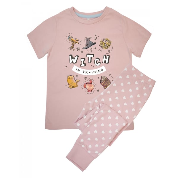 Harry Potter Girls Witch In Training Hearts Short-Sleeved Training Long Pyjama Set