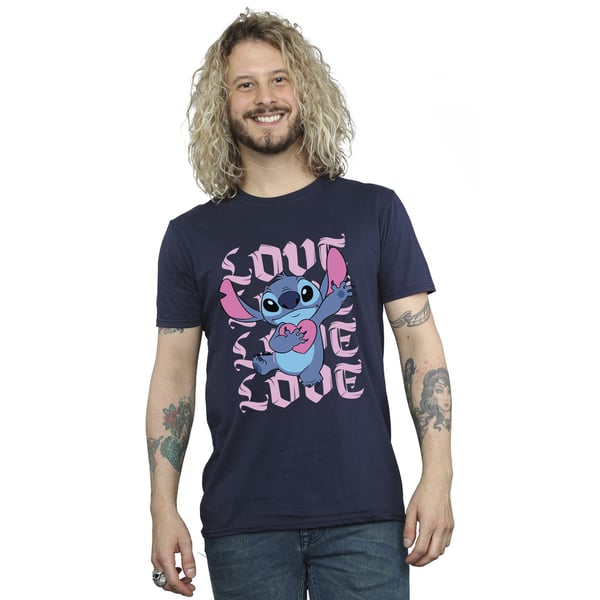 Lilo & Stitch Mens Valentine Love Cotton T-Shirt