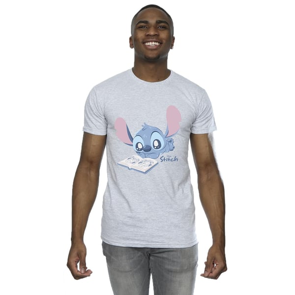 Lilo & Stitch Mens Reading Lying Down T-Shirt