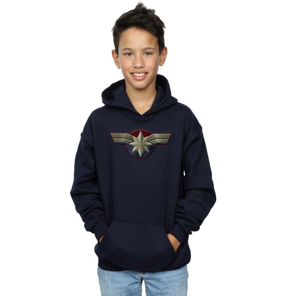 Marvel Boys Captain Marvel Chest Emblem Hoodie