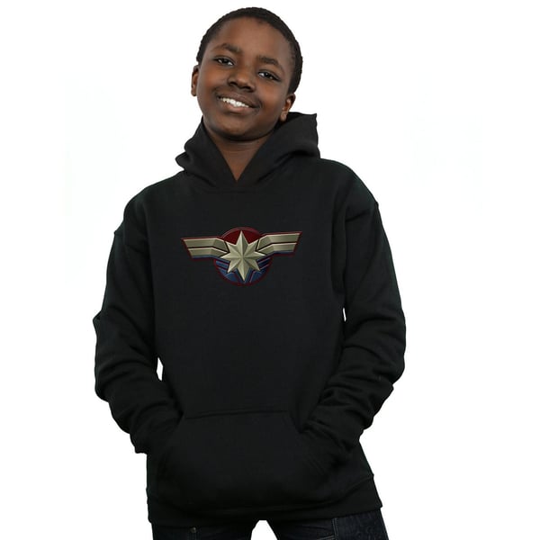 Marvel Boys Captain Marvel Chest Emblem Hoodie