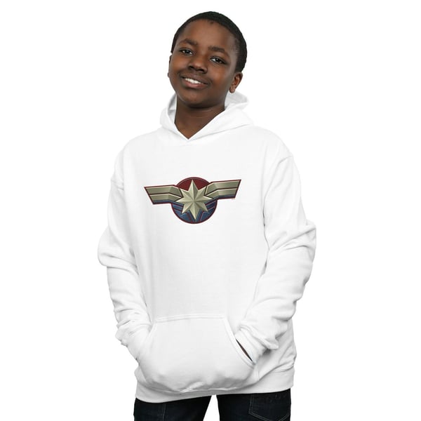 Marvel Boys Captain Marvel Chest Emblem Hoodie