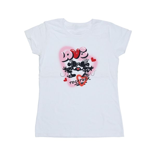 Disney Womens/Ladies Love Together Mickey & Minnie Mouse Cotton T-Shirt