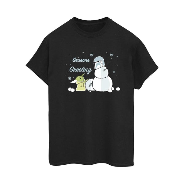Star Wars The Mandalorian Naisten Seasons Greetings Puuvillainen Boyfriend T-paita