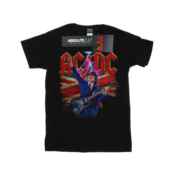 AC/DC naisten Angus Union Flag Lightning -puuvillainen Boyfriend T-paita